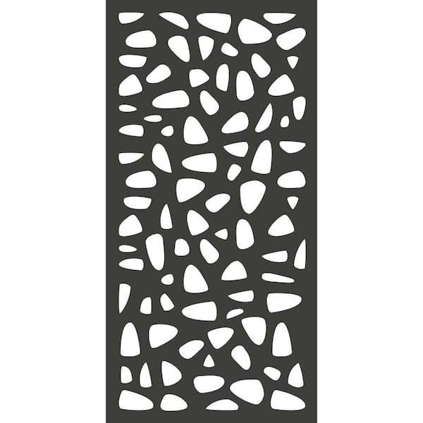 Modinex 6 ft. x 3 ft. Charcoal Gray Decorative Composite Fence Panel Featured in the Stonewall Design