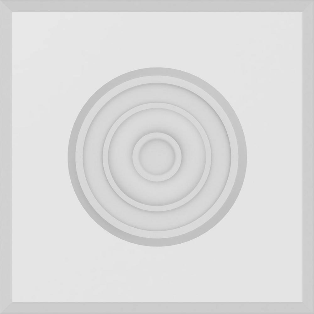 White PVC Bullseye Rosette with Beveled Edge, 6" x 6"