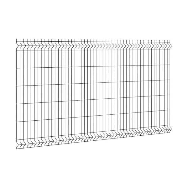 4' 5" ft. x 8 ft. Flat Top Metal Spaced Bar V-Fence Residential Welded Steel Fence Panel