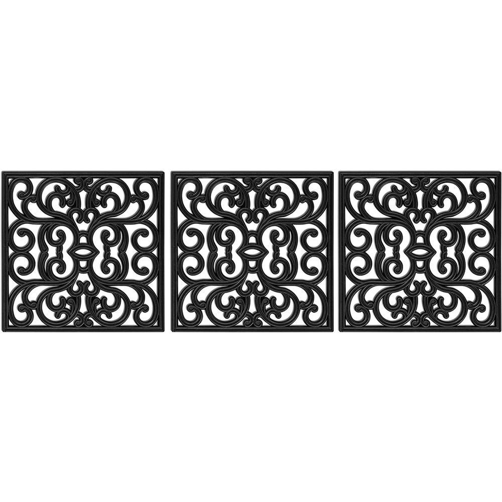 Black Rubber Square Stepping Stones for Garden Pathway