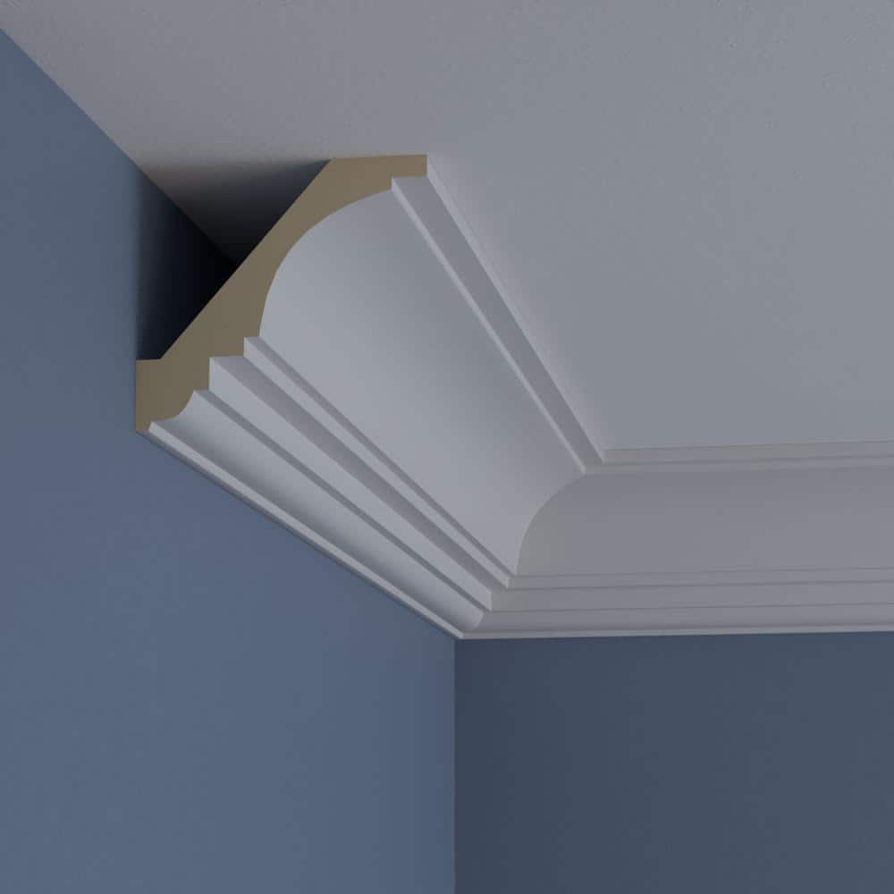 Primed White Polyurethane Geometric Crown Moulding Sample