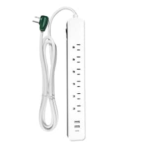 GoGreen Power Inc. 6-ft. Cord Surge Protector with 6-Outlets, USB-A and USB-C, 450 Joules - GG-1662USBC