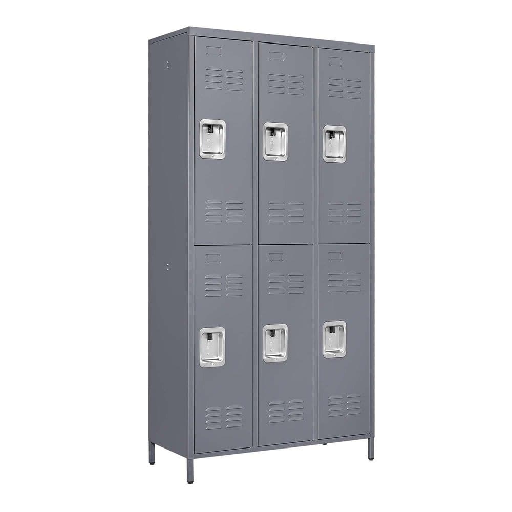 35.4 in. W x 72 in. H x 15.8 in. D Metal Locker,Freestanding Cabinet in Gray with Lock for Home Gym Office School Garage price history on PriceWatchPro