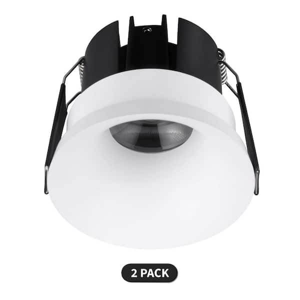 Architectural Series 3 in. Semi Recessed Integrated LED Canless Recessed Light with Adjustable CCT (2-Pack)