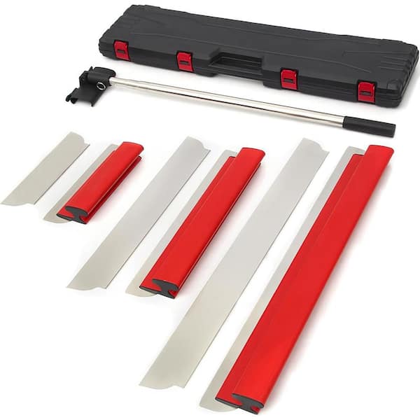 KIWDZFU Drywall Skimming Blade Set Stainless Steel with Adjustable Aluminum Handle for Sheetrock Wall-Board 12,22,32 3-Pack