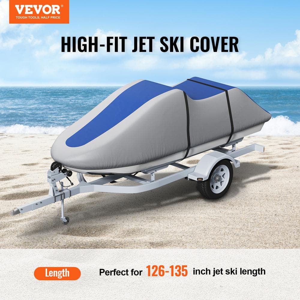 Gray and Blue Heavy-Duty Marine Grade Jet Ski Cover