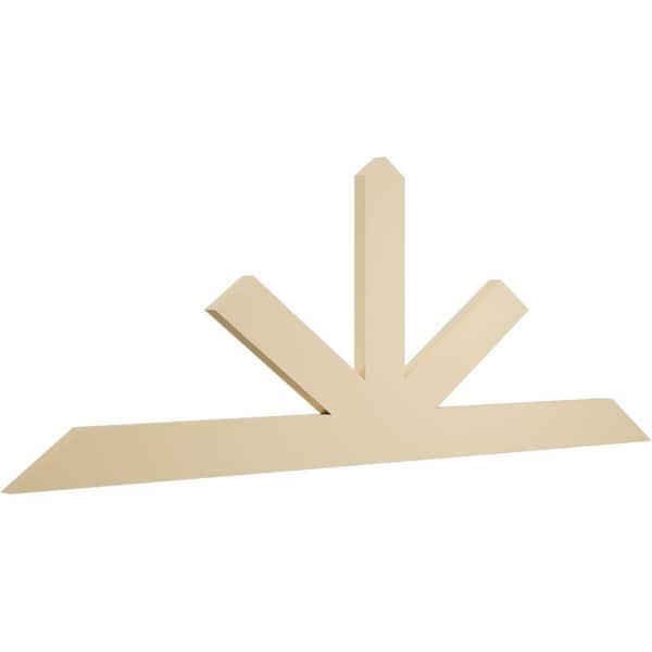 96 in. W x 36 in. H x 2 in. D x 6 in. F, 9/12 Pitch, Saratoga Signature Urethane Gable Bracket, Primed Tan