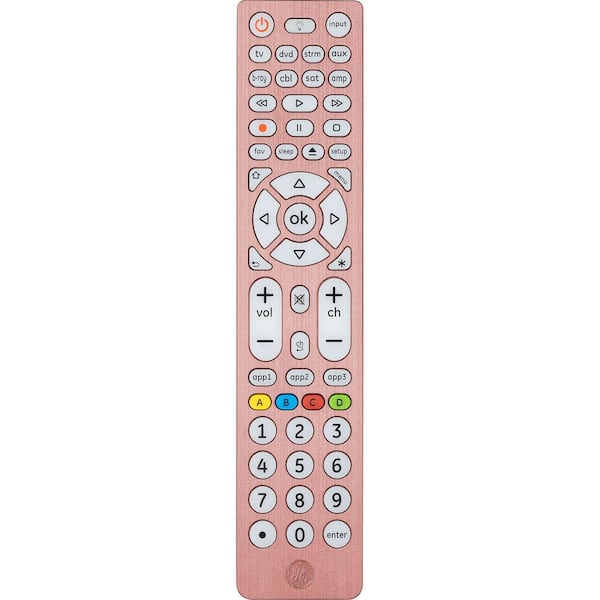 GE 8-Device Backlit Universal TV Remote Control in Brushed Rose Gold