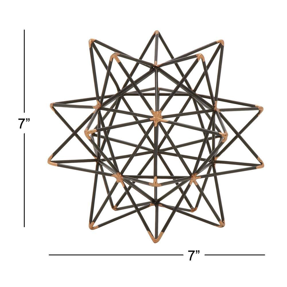 Black and Gold Geometric Metal Star Sculpture
