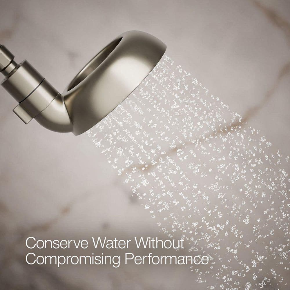 Vibrant Brushed Nickel Adjustable Wall Mounted Showerhead