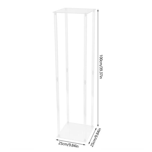 YIYIBYUS 5-Pieces 9.84 in. W x 39.37 in. H Clear Plastic Acrylic Flower  Stand Modern Square Wedding Decoration Flower Stand OT-ZJGJ-5339 - The Home  Depot
