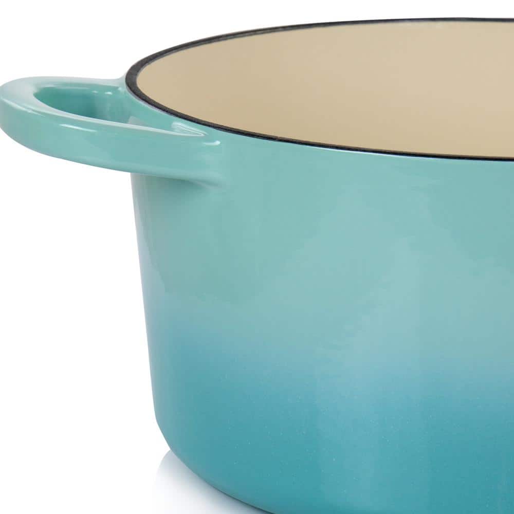 Artisan 5-Quart Aqua Blue Enameled Cast Iron Dutch Oven