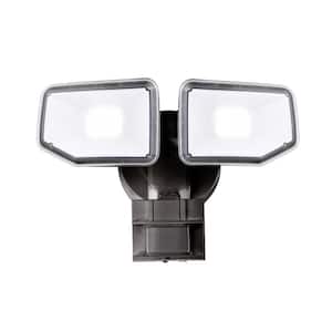 40-Watt 180-Degree Bronze Motion Activated Outdoor Integrated LED Security Flood Light with PIR Dusk to Dawn Sensor