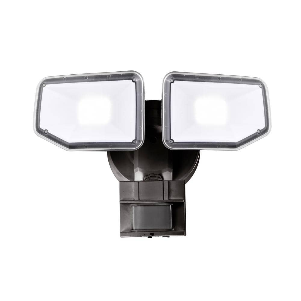 AWSENS 40-Watt 180-Degree Bronze Motion Activated Outdoor Integrated LED Security Flood Light with PIR Dusk to Dawn Sensor