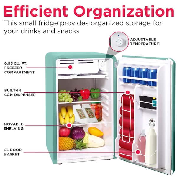 Frigidaire 3.2cu. ft. Retro Mini Refrigerator in Mint Green with