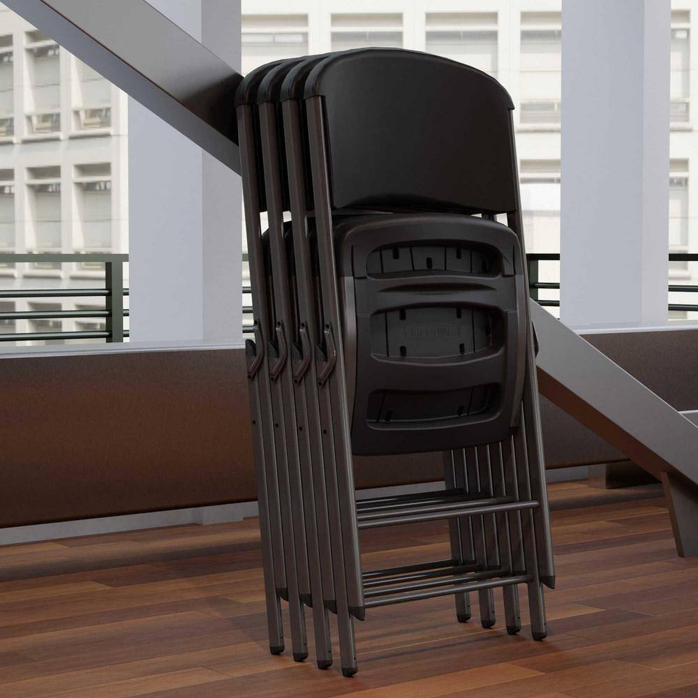 Lifetime Black Commercial Grade Folding Chairs, 4 Pack