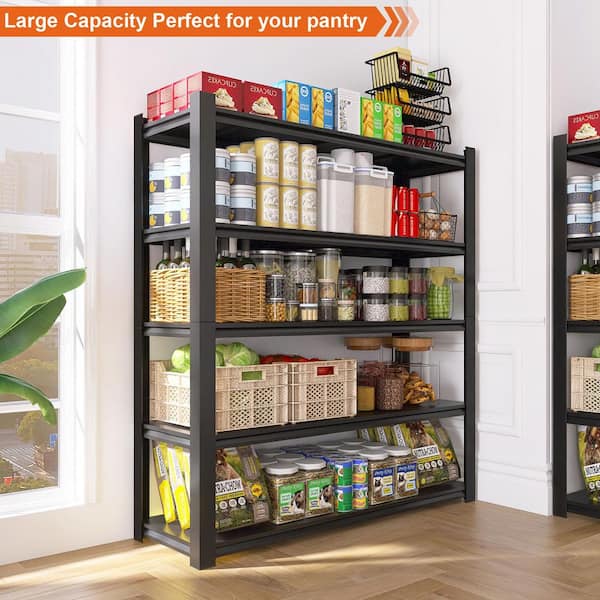 83.86 in. Black Metal Shelves, with 5-Removable Dividers, Large Capacity Suitable for Garage, Kitchen