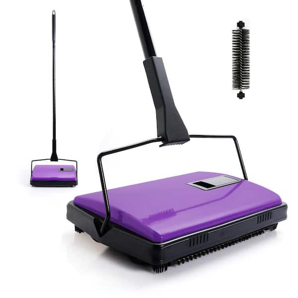 Manual Cordless Upright Carpet Cleaners for Low and Undercoat Carpets and Rugs in Gray for Pet Hair Dust Debris 1 Piece