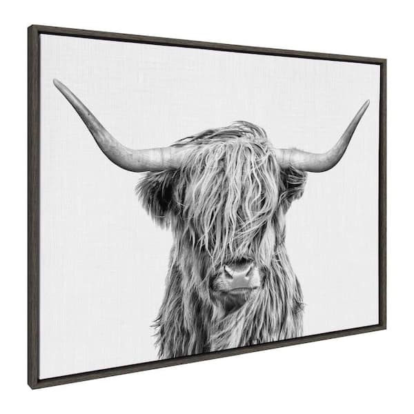 Kate and Laurel Sylvie Highland Cow 2 by Simon Te of Tai Prints Framed Art Print 28 in. x 38 in.