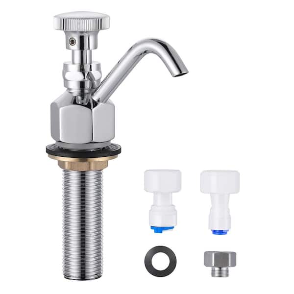 IVIGA Single Handle Deck Mount Brass Standard Kitchen Faucet Dipper Well Faucet with Quick Connector in Polished Chrome