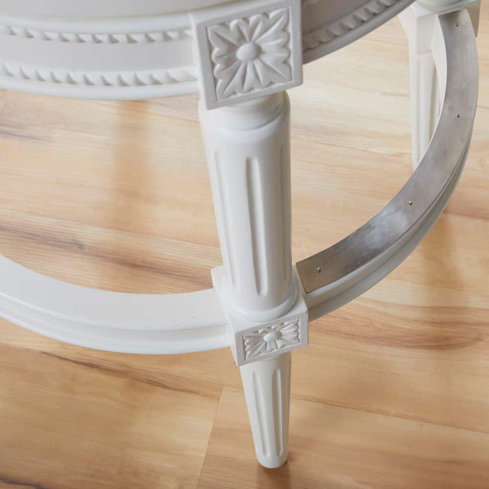 Chapman 31" White Wood and Leather Swivel Barstool