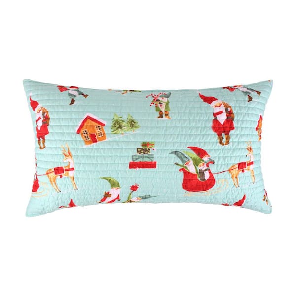 LEVTEX HOME Merry and Bright Gnome for the Holidays Multi-Color Microfiber King Sham