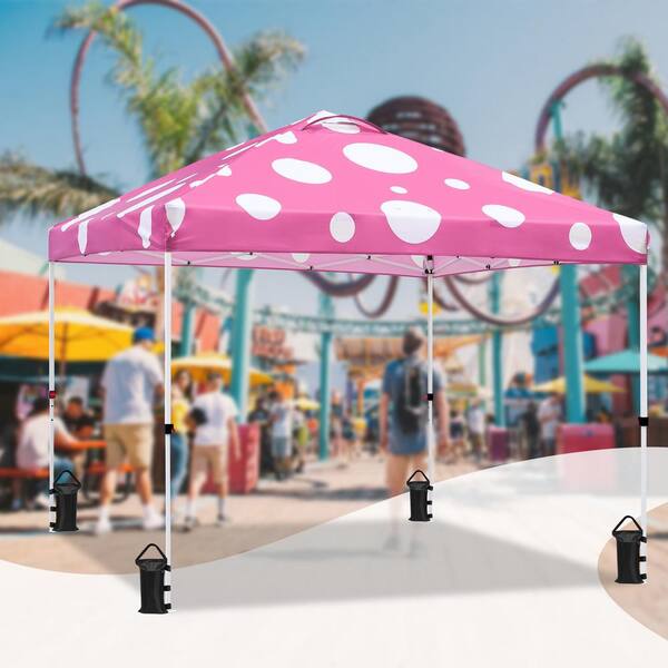 EAGLE PEAK 10 ft. x 10 ft. Pop Up Canopy Tent Instant Outdoor Canopy with 4-Sand Bags