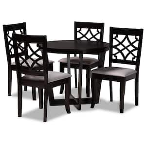 Tricia 5-Piece Grey and dark brown Dining Set