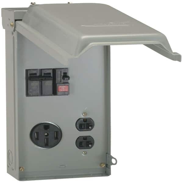 Midwest Electric Products 70 Amp Temporary Power Box with GFCI and 50 Amp Outlet Top Feed (U055GP)