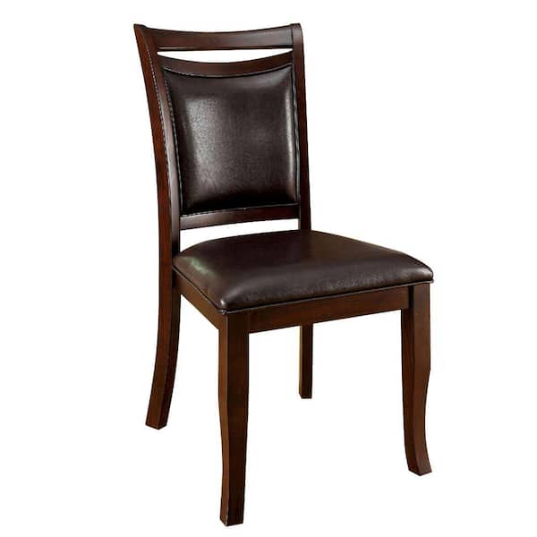 William's Home Furnishing Woodside Dark Cherry and Espresso Transitional Style Side Chair