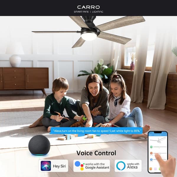 Aspen 52 in. Dimmable LED Indoor/Outdoor Black Smart Ceiling Fan with Light and Remote, Works with Alexa/Google Home