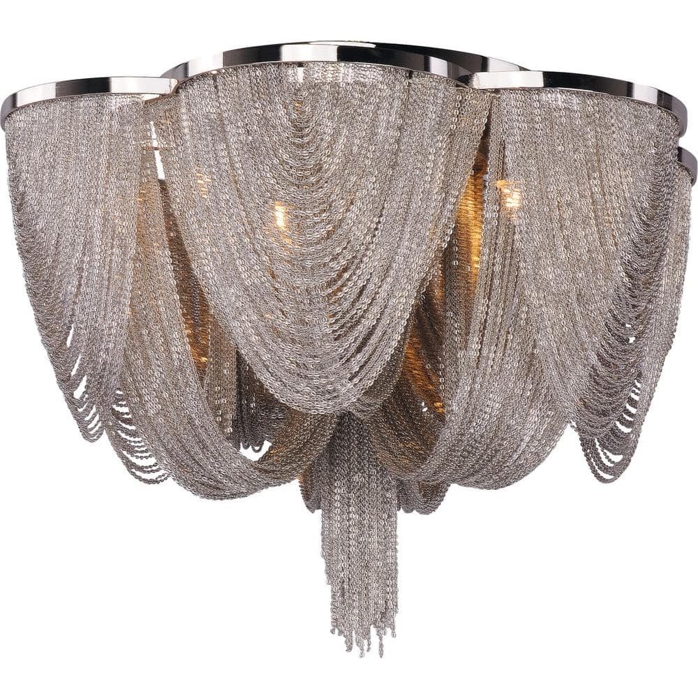 Chantilly 18" Polished Nickel 6-Light Flush Mount