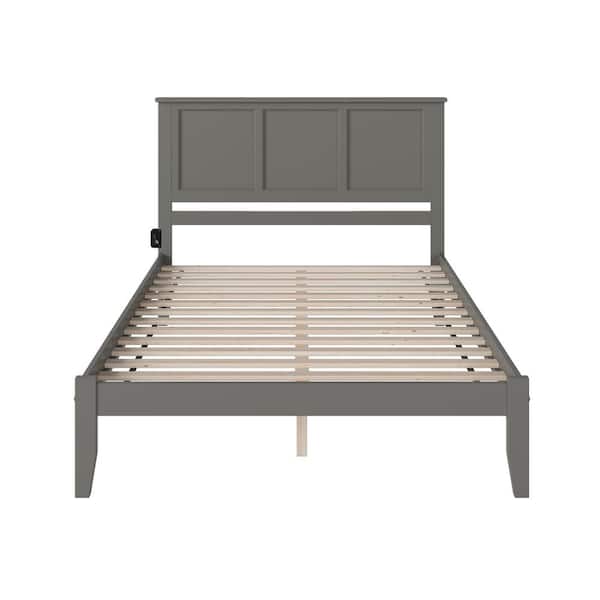 AFI Madison King Platform Bed with Open Foot Board in Grey