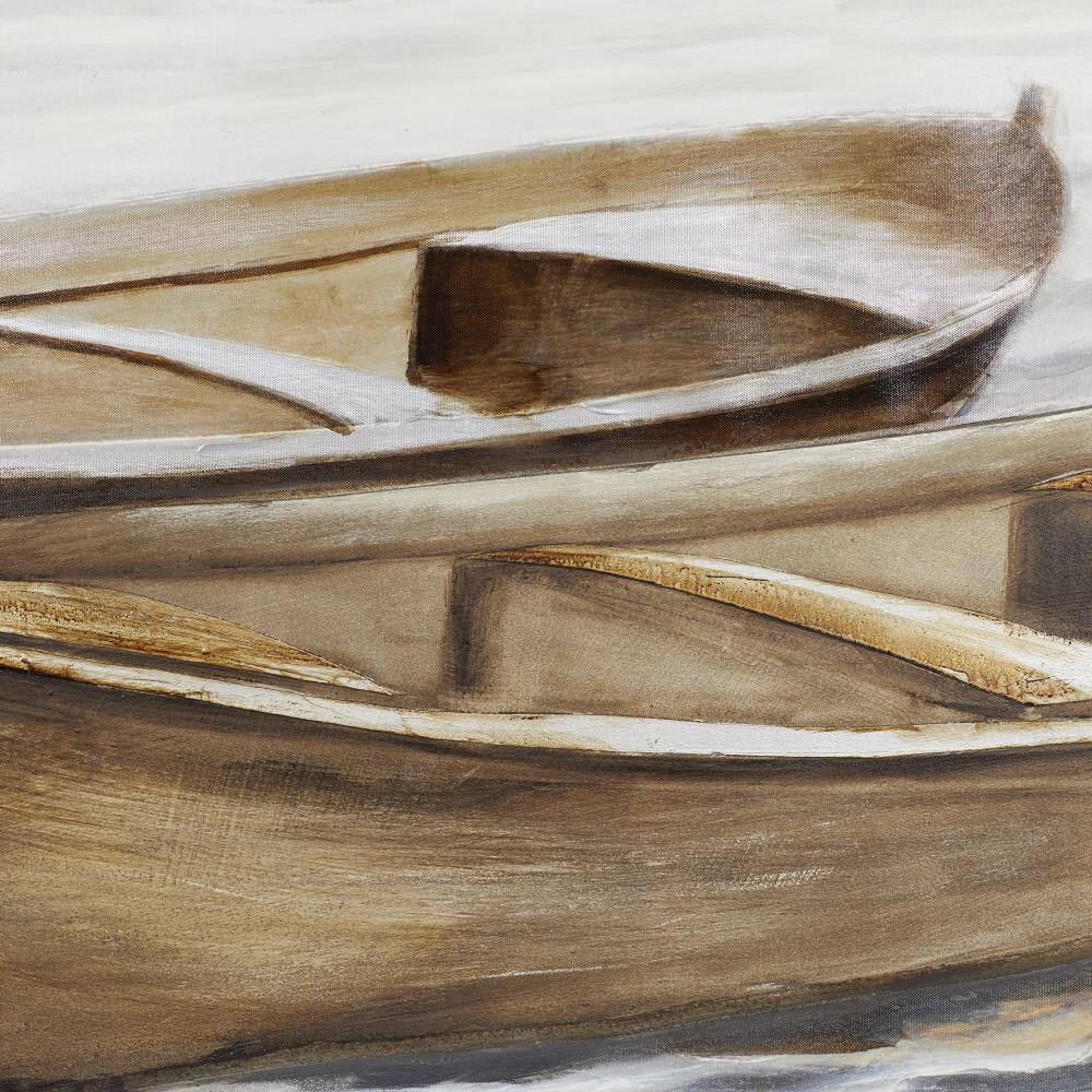 Oversized Brown Sail Boat Canvas Wall Art with Black Frame