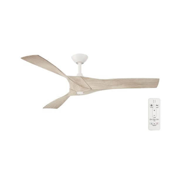 Blaire 52 in. Indoor/Outdoor White Ceiling Fan with Natural and Warm White Blades