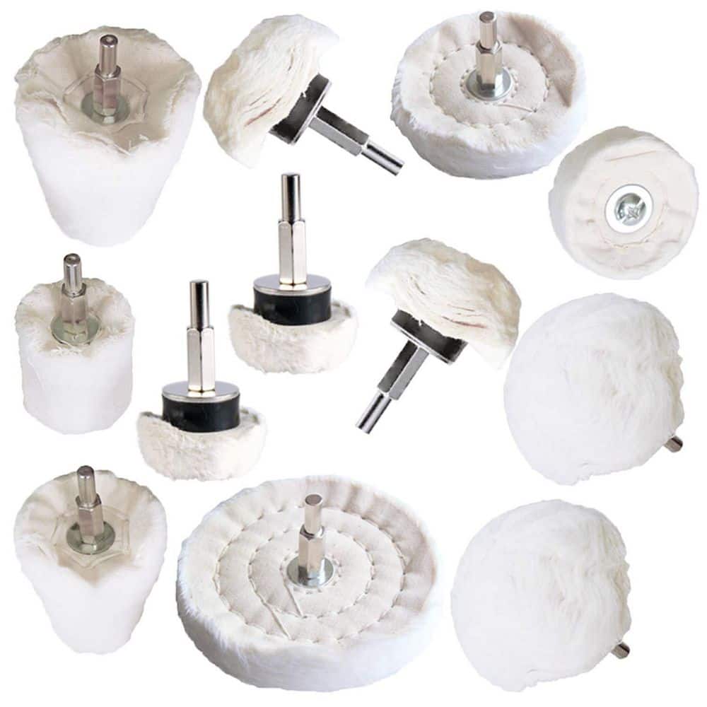 12 Pack Cotton Flannelette Polishing Buffing Wheel Kit with Non-Slip Shank for Drill Metal Wood Glass Ceramic price history on PriceWatchPro