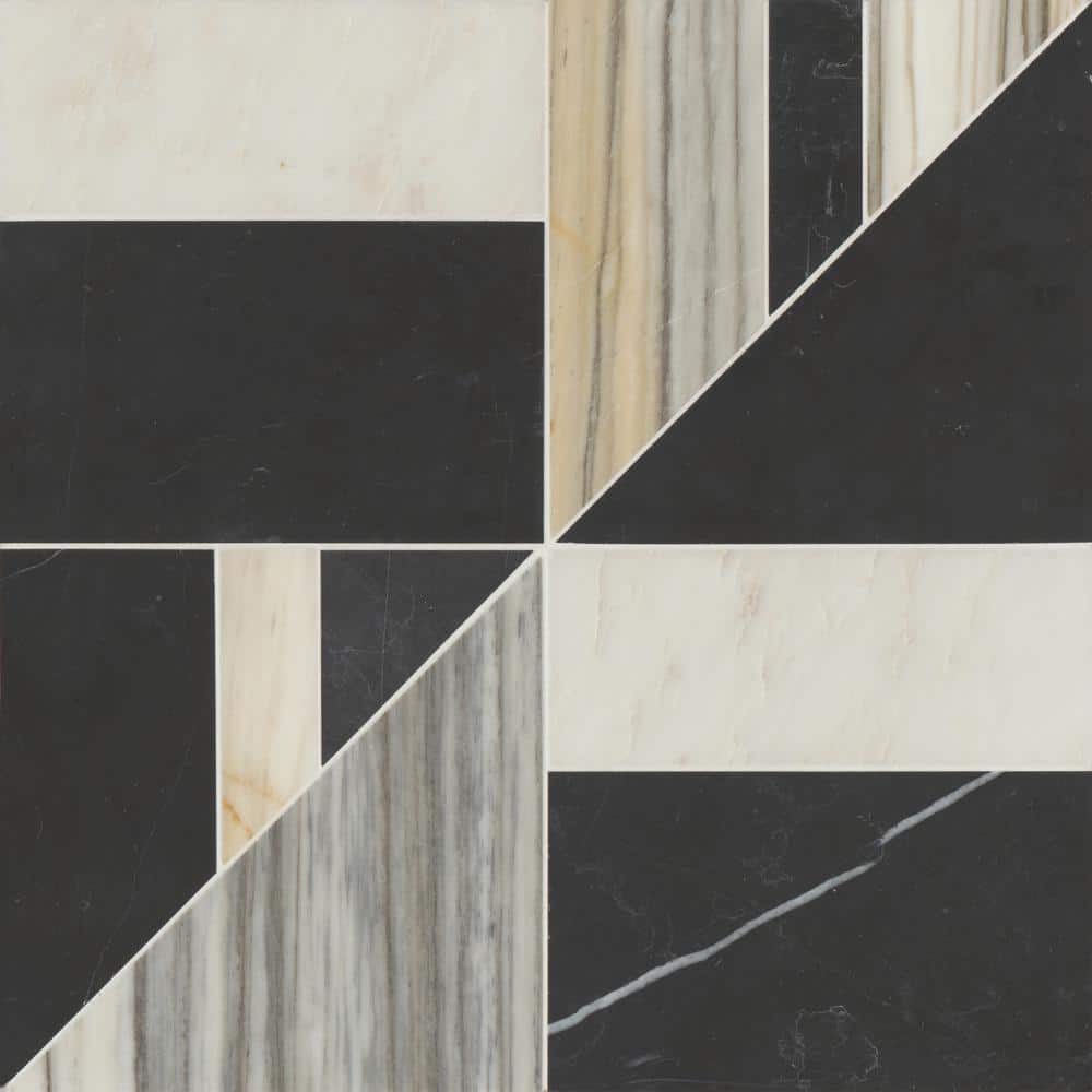 Sample-Modni 4 in. x 5 in. Honed Warm Blend Marble Mosaic Subway Tile price history on PriceWatchPro