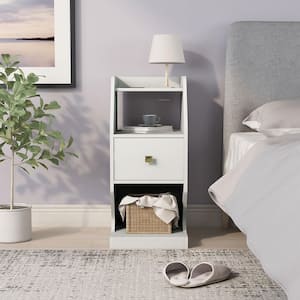 Yountville 1-Drawer White Nightstand 31.5 in. H X 13 in. W X 17.7 in. D
