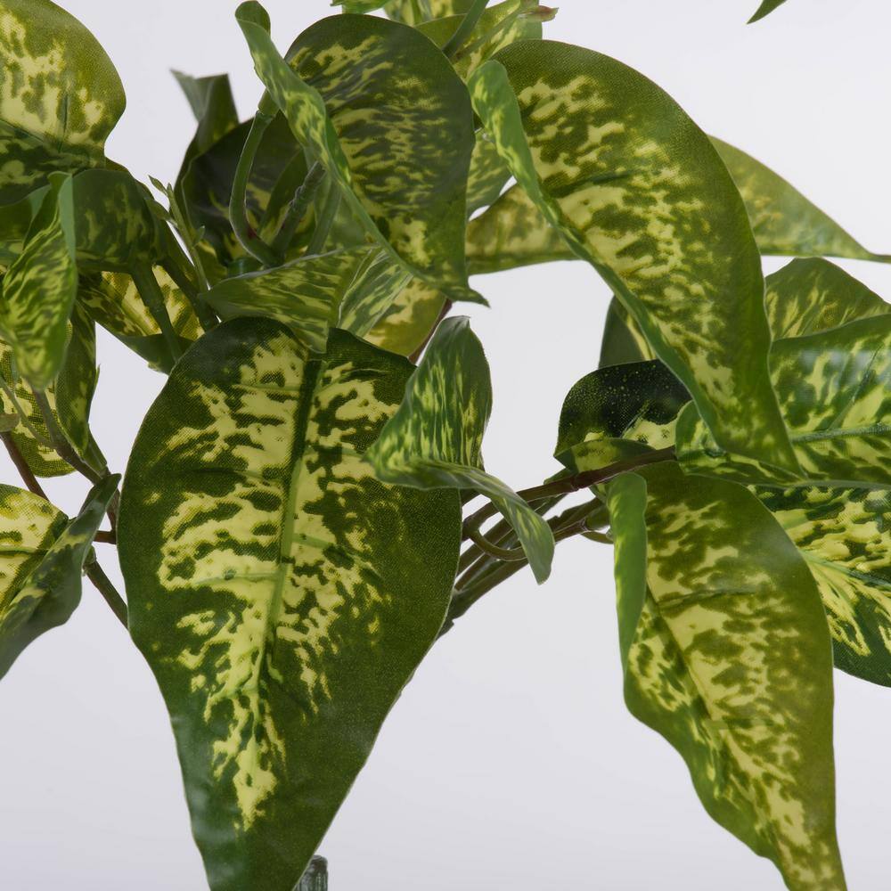 11" Green Plastic Leopard Lily Artificial Bush, Set of 3