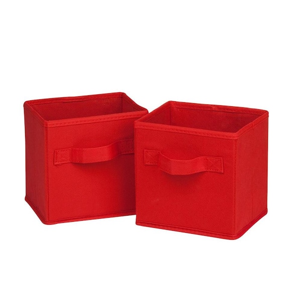 Honey-Can-Do 4.9 Qt. Mini Non-Woven Foldable Cube Bin in Red (6-Pack)