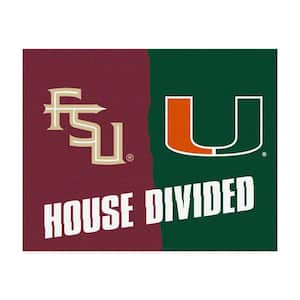 NCAA Florida State/Miami House Divided 3 ft. x 4 ft. Area Rug