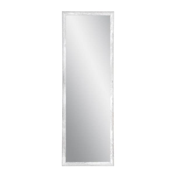 BrandtWorks 18.5 in. W x 68 in. H Rectangle Framed Gray and White Mirror