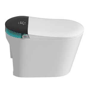 Elongated Smart Bidet Toilet 1.28 GPF in White with Auto Flush, Digital Display, Foot Sensor, Kid Mode, Massage Cleaning