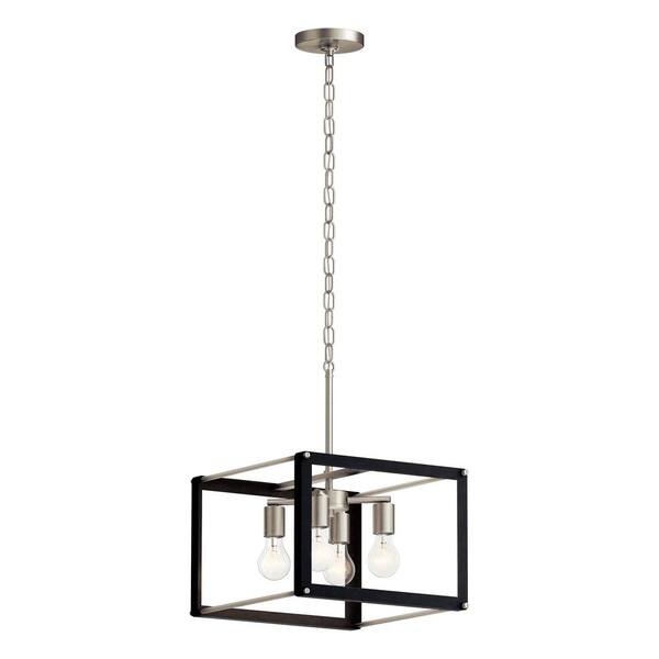KICHLER Chatwin 4Light Brushed Nickel with Black Transitional Square