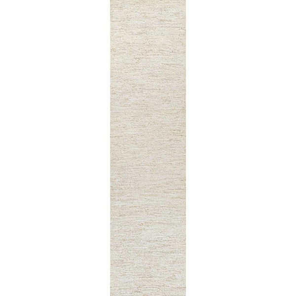 Griffin Rustic Farmhouse Woven Jute Solid Bleach 2 ft. x 8 ft. Runner Rug