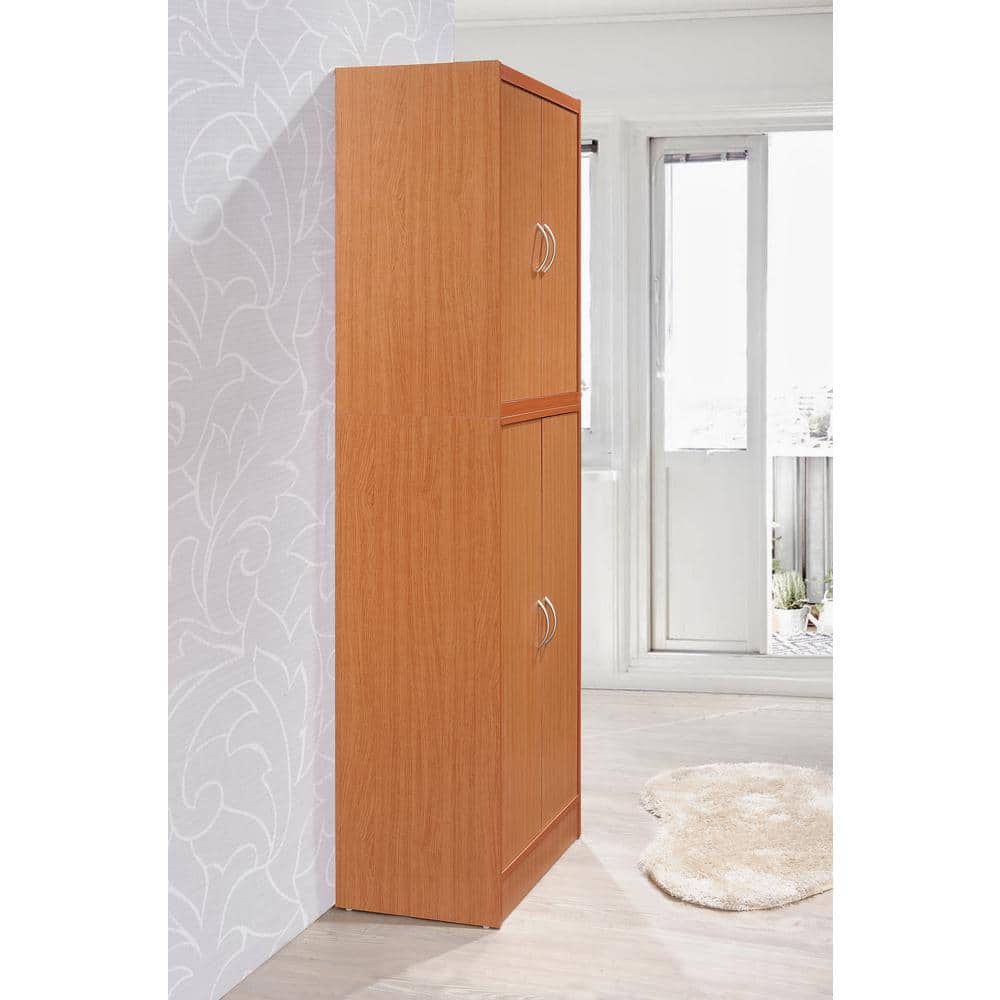 Cherry 72" Freestanding Kitchen Pantry with Adjustable Shelves