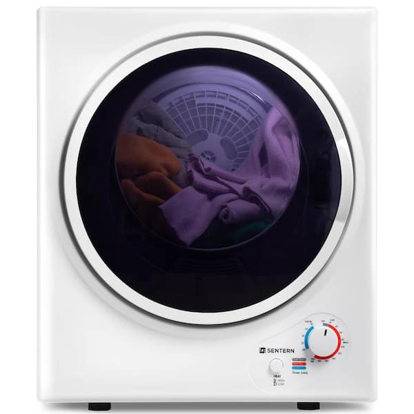 1.5 cu. ft. Vented Front Load Electric Portable Laundry Dryer in White with Easy Knob Control, Wall Mount Kit Included