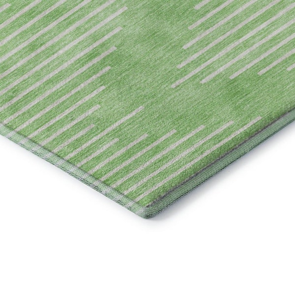Mayfield Premium Machine Washable Abstract AMF1016 Mint 2 ft. 3 in. x 7 ft. 6 in. Runner Rug