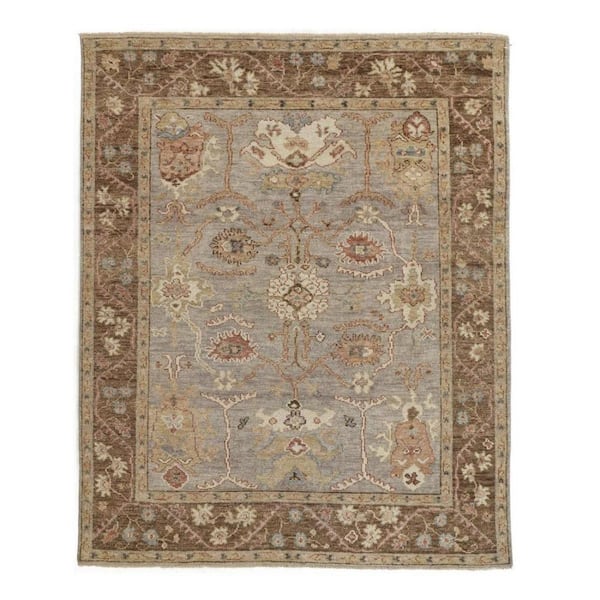 2 ft. x 8 ft. Brown, Ivory Floral Area Rug