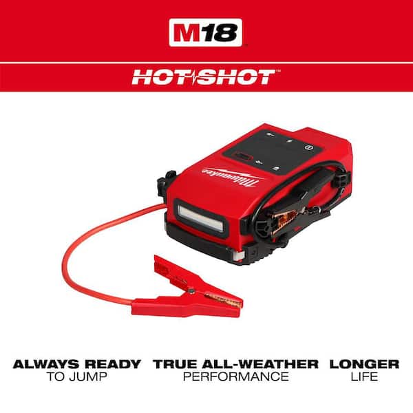 M18 18V Lithium-Ion Cordless 2000 Peak Amp HOTSHOT Jump Starter with M18 Electric Portable Inflator